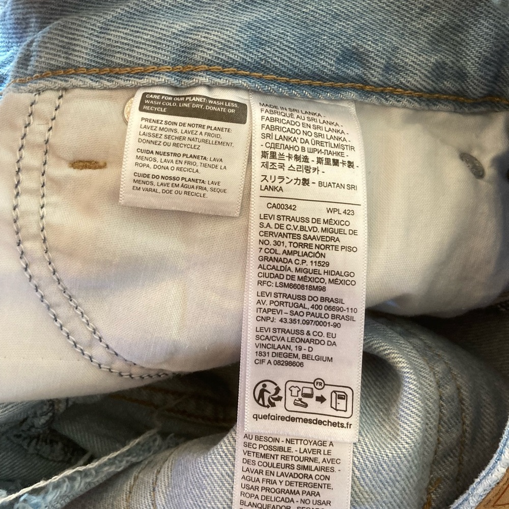 Levi's Blue Distressed Jean Superlow Shorts - Picture 6 of 6